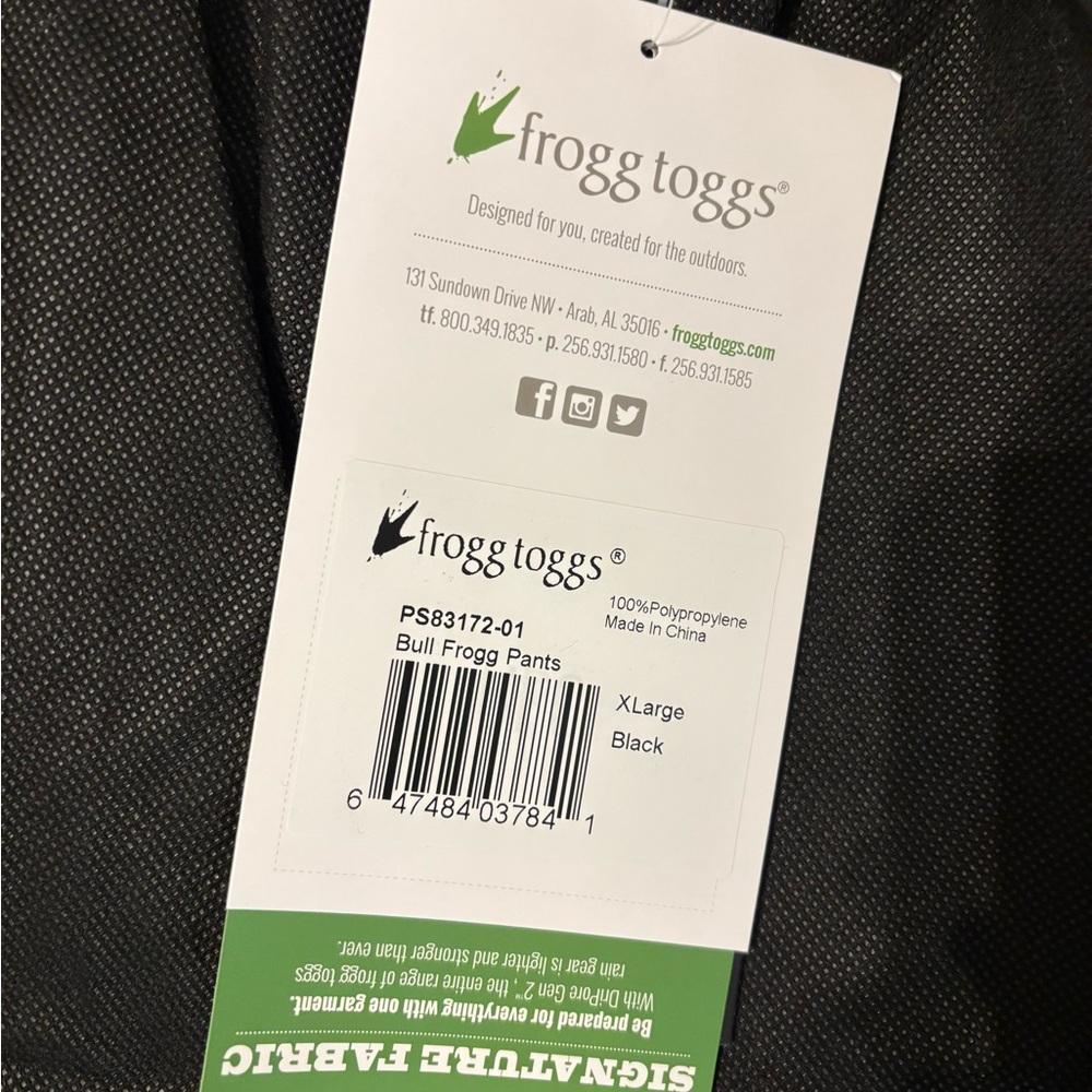 Frogg Toggs Rain Pants-Men Size XL. New. - Picture 3 of 5